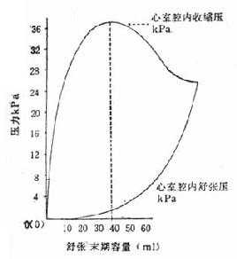 心室收缩力与舒张压积的关系